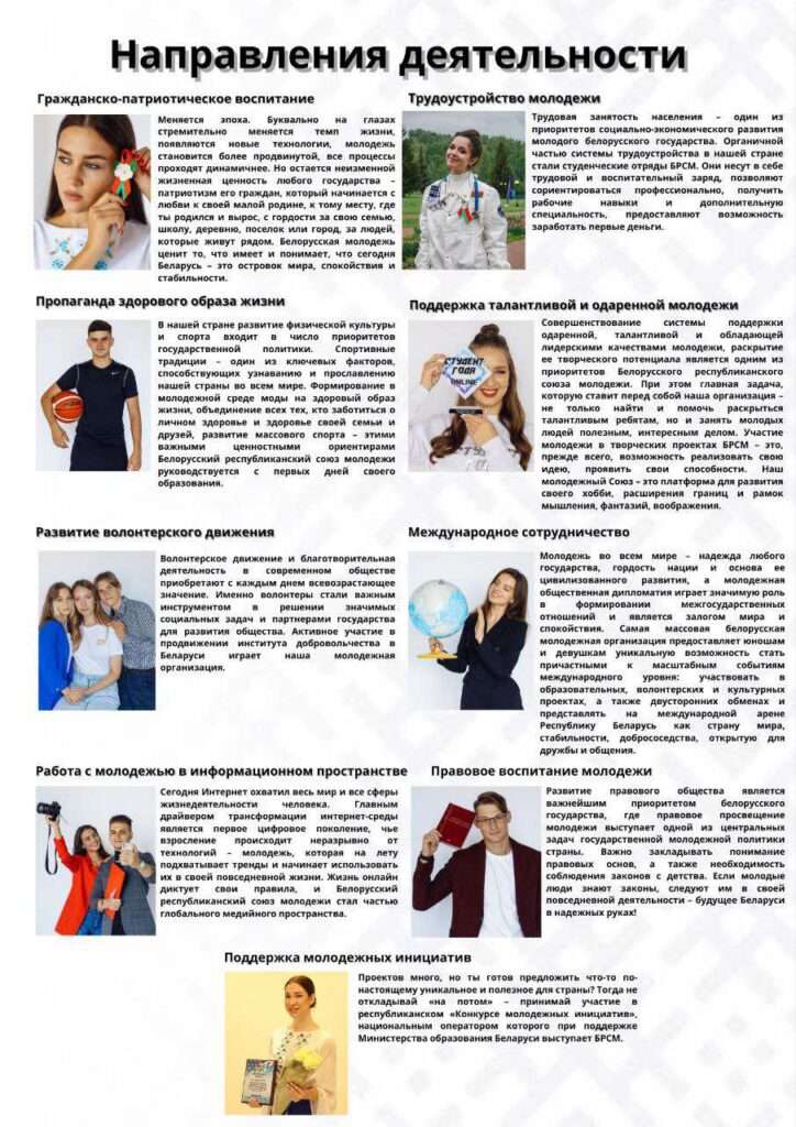 направления деятельности брсм